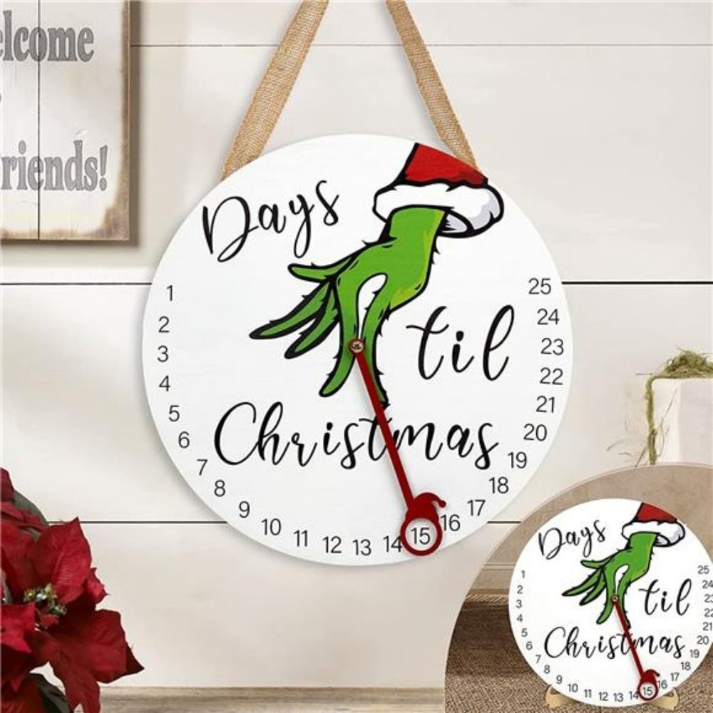 12'' Wooden Christmas Wreath with Easel for Door Wall Mantel Decor - Picture 1 of 6